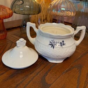 Vintage Blue Onion Sugar Dish Candle